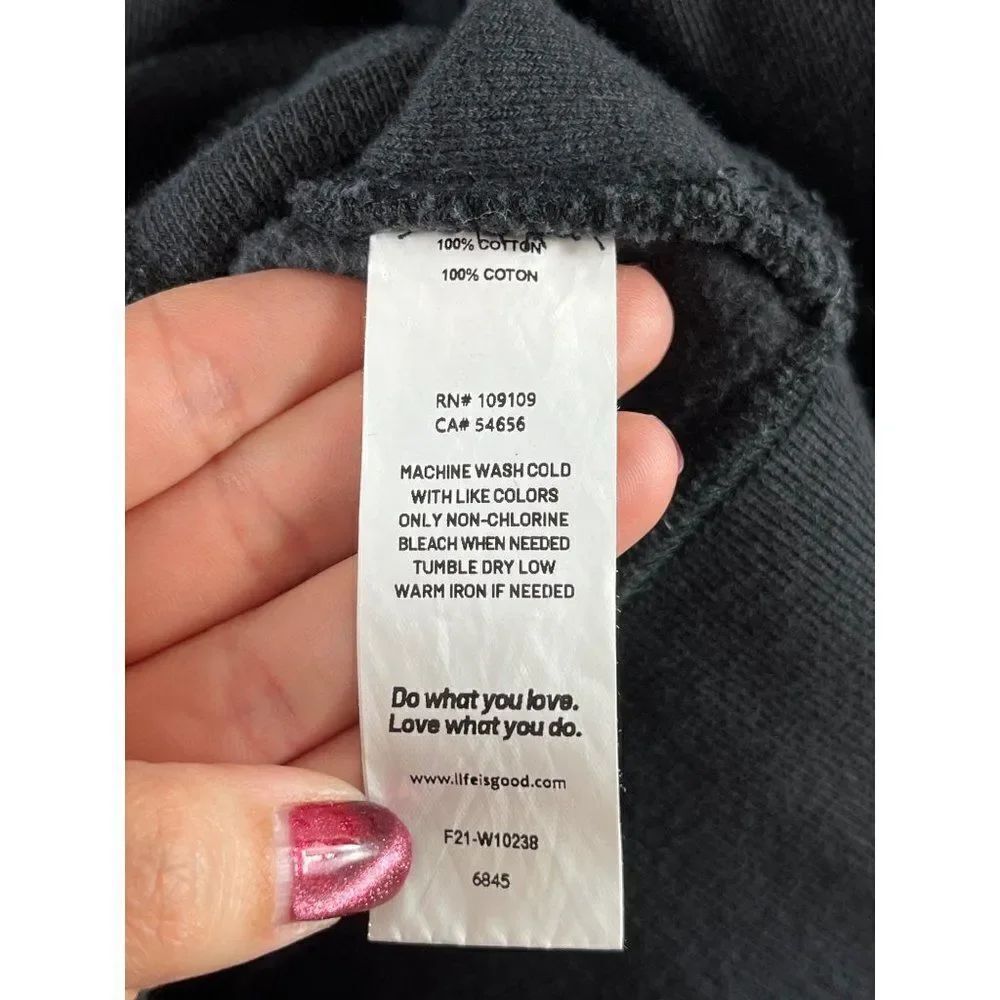 Life is Good Women's LIG Coin Simply True Fleece Pullover Sweatshirt XS Black - Picture 7 of 9